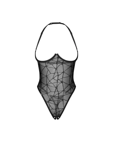Body ouvert Olianna Obsessive en dentelle avec motif géométrique et anneaux décoratifs-9