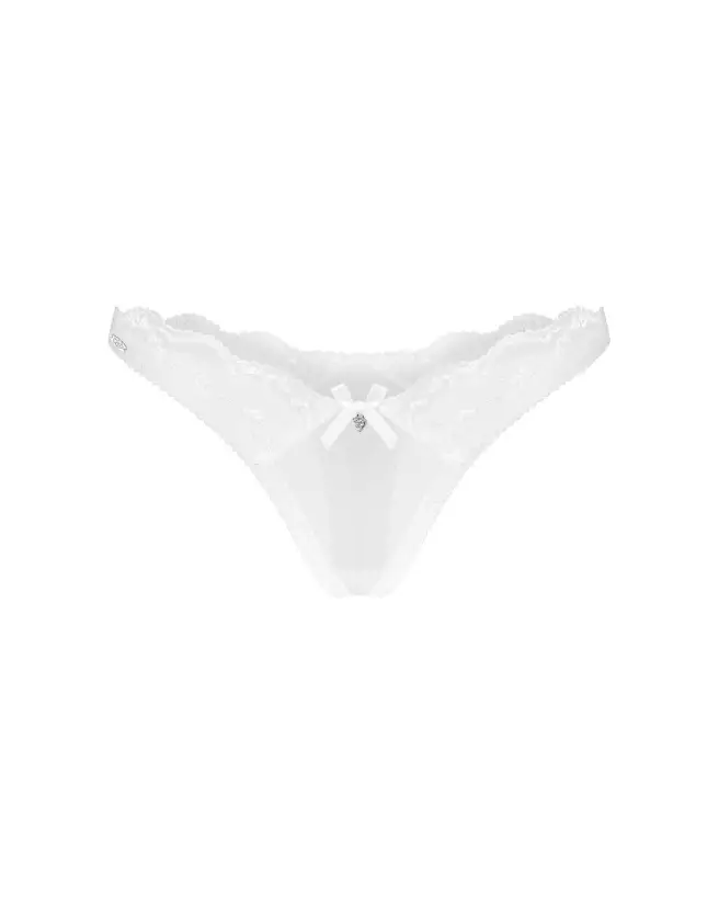 Obsessive Weddya ensemble lingerie blanche trois pièces avec dentelle et design européen-6