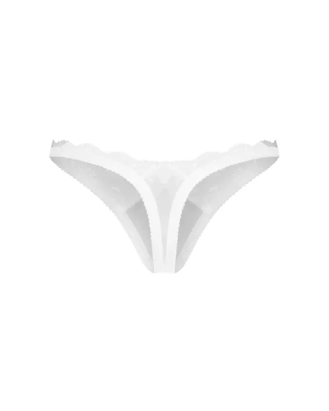 Obsessive Weddya ensemble lingerie blanche trois pièces avec dentelle et design européen-7