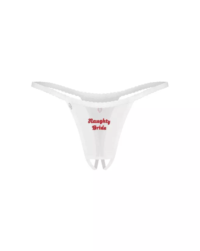 Photo de l'ensemble de lingerie Obsessive 3 pièces avec soutien-gorge et strings brodés, style nuptial élégant-9