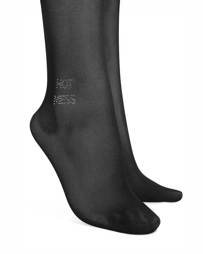 Collants ouverts noirs Obsessive avec lettrage HOT MESS pour look sensuel-2