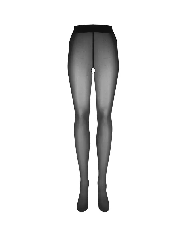 Collants ouverts noirs Obsessive avec lettrage HOT MESS pour look sensuel-4