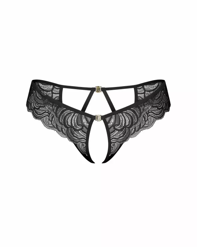 Image du string ouvert noir Divienne par Obsessive, design séduisant et détails élégants-7