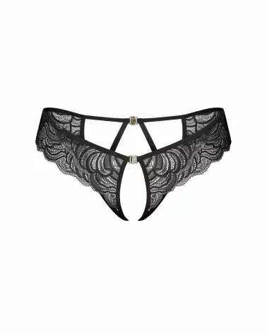 Image du string ouvert noir Divienne par Obsessive, design séduisant et détails élégants-7