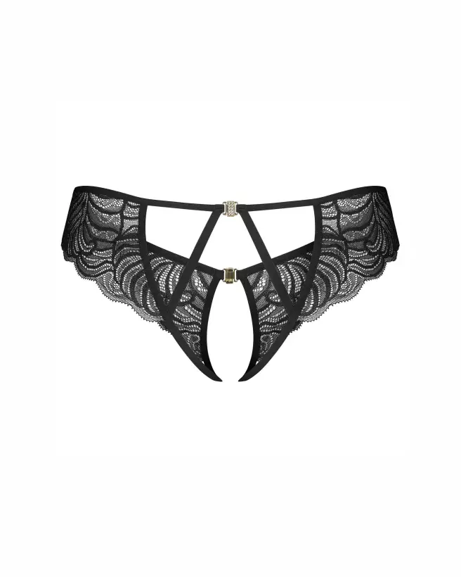 Image du string ouvert noir Divienne par Obsessive, design séduisant et détails élégants-8