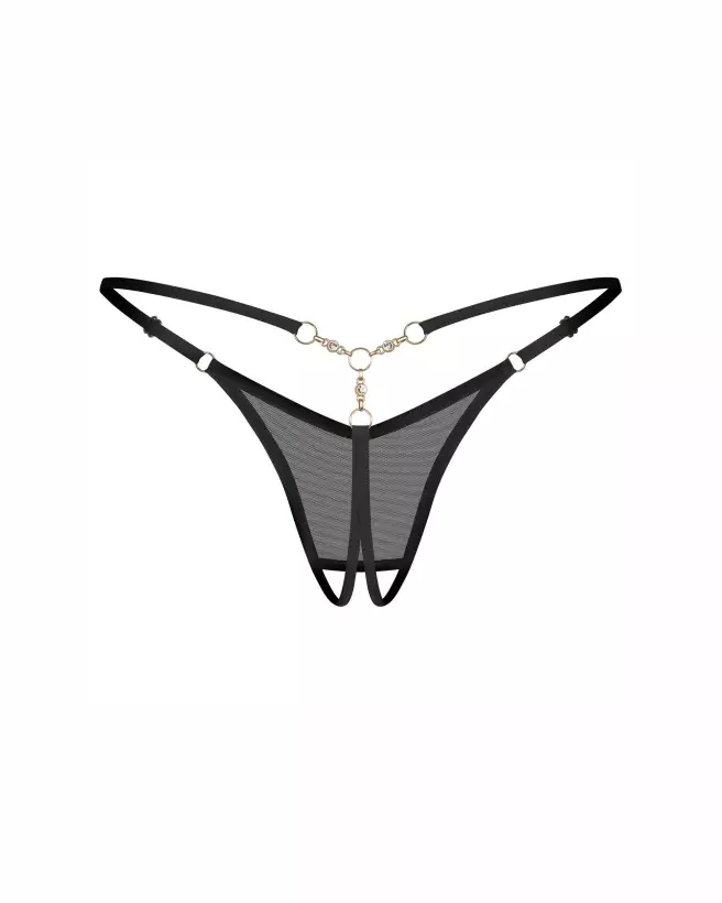Image String Ouvert Noir Oxaria par Obsessive avec détails dorés-7