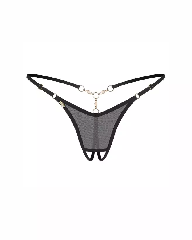 Image String Ouvert Noir Oxaria par Obsessive avec détails dorés-8