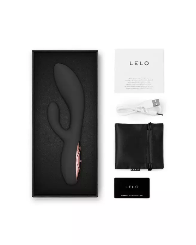 Image du LELO INA Thrust Noir, rabbit vibrant haut de gamme pour plaisir maximal-5