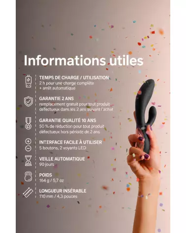 Image du LELO INA Thrust Noir, rabbit vibrant haut de gamme pour plaisir maximal-9