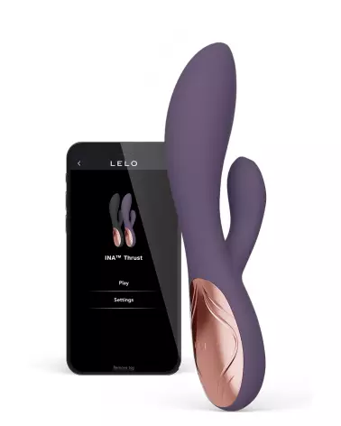 Image LELO INA Thrust Violet, vibromasseur Rabbit haut de gamme pour stimulation intense et plaisir féminin.-1