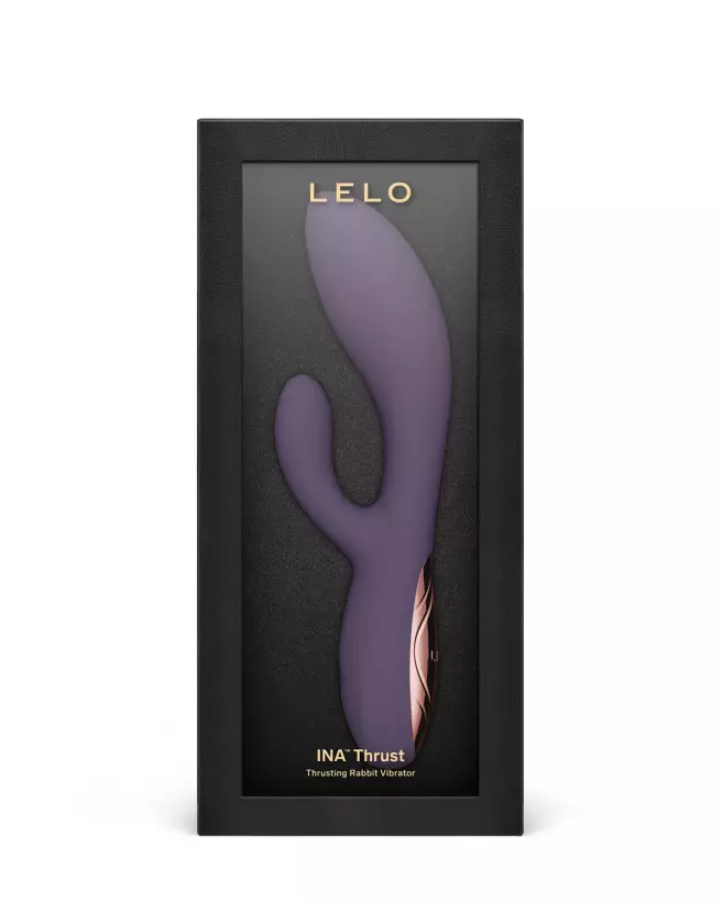 Image LELO INA Thrust Violet, vibromasseur Rabbit haut de gamme pour stimulation intense et plaisir féminin.-2