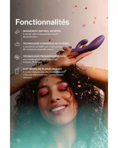 Image LELO INA Thrust Violet, vibromasseur Rabbit haut de gamme pour stimulation intense et plaisir féminin.-8