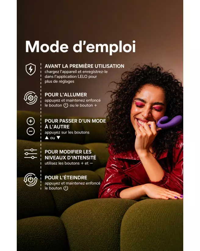 Image LELO INA Thrust Violet, vibromasseur Rabbit haut de gamme pour stimulation intense et plaisir féminin.-10