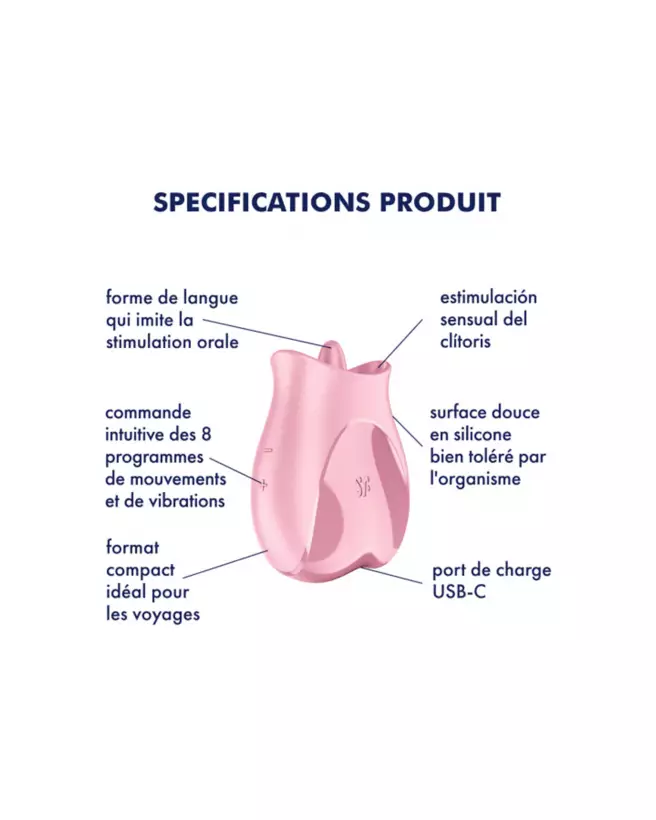 Image du SATISFYER Tongue Lover Rose, vibromasseur clitoridien haut de gamme-3
