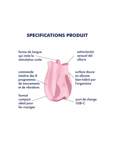 Image du SATISFYER Tongue Lover Rose, vibromasseur clitoridien haut de gamme-3