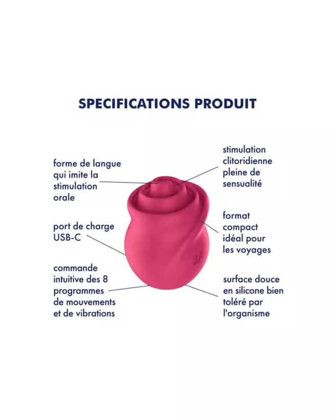 Image du SATISFYER Tongue Twister Rouge, vibromasseur puissant et ergonomique-3