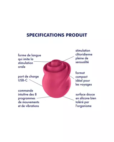 Image du SATISFYER Tongue Twister Rouge, vibromasseur puissant et ergonomique-3
