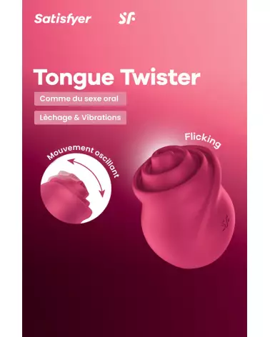 Image du SATISFYER Tongue Twister Rouge, vibromasseur puissant et ergonomique-4