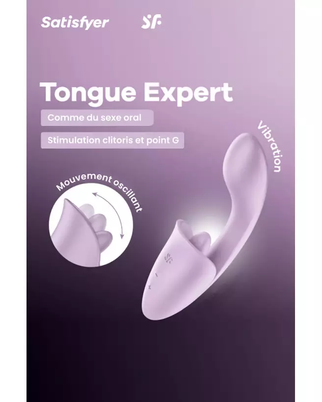 Image du Satisfyer Tongue Expert Lila, vibromasseur langue pour stimulation clitoridienne intense-4
