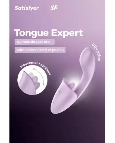Image du Satisfyer Tongue Expert Lila, vibromasseur langue pour stimulation clitoridienne intense-4