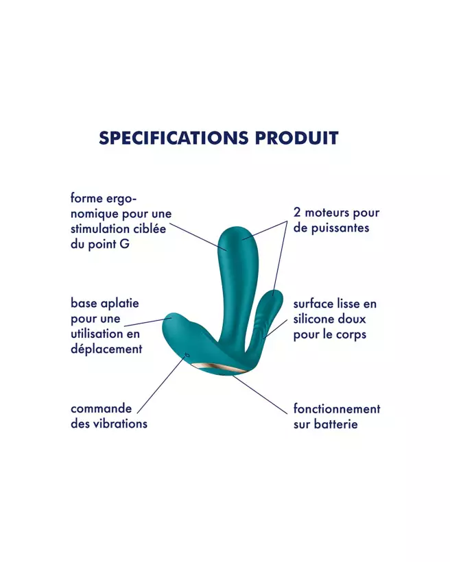 Stimulateur Point G Satisfyer Top Secret Bleu-3