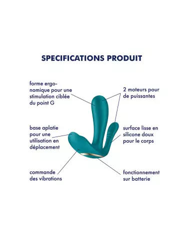 Stimulateur Point G Satisfyer Top Secret Bleu-3