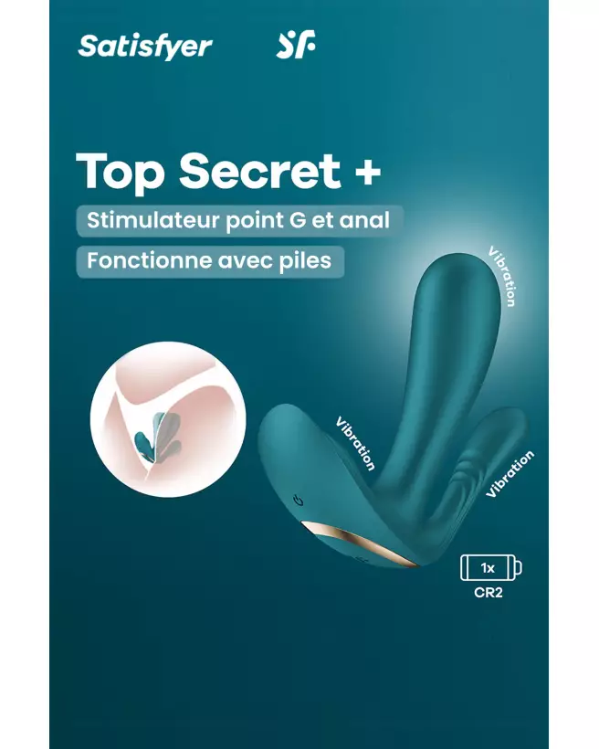 Stimulateur Point G Satisfyer Top Secret Bleu-4
