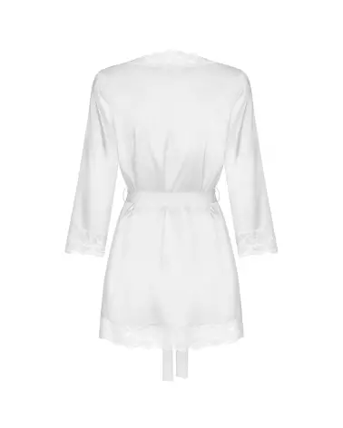 Peignoir blanc Weddya Obsessive avec détails en dentelle-11