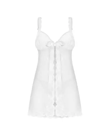 Weddya Babydoll blanc Obsessive avec dentelle et satin-5