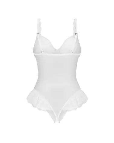 Body ouvert Weddya blanc avec dentelle, lingerie Obsessive ajustable-8