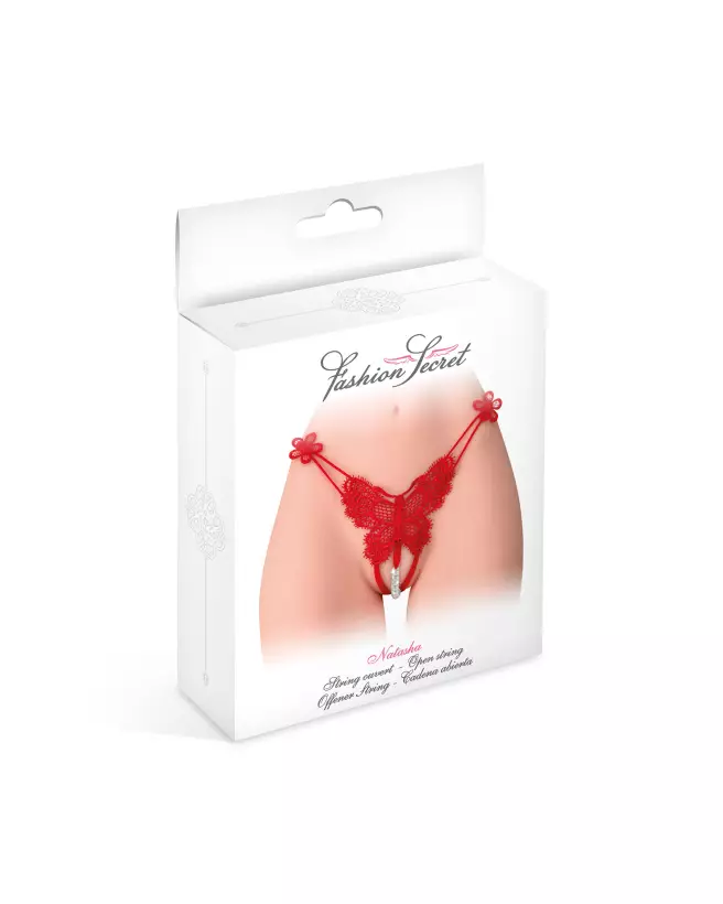 Image du String Natacha Rouge Fashion Secret en Taille Unique-2