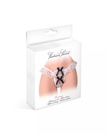 String Perle Romance Blanc Fashion Secret - Lingerie Élégante et Confortable-2