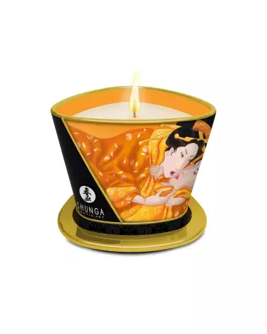 Bougie de massage Shunga mangue pour relaxation et soins du corps-2