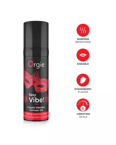 Image du gel stimulant ORGIE SEXY VIBE HOT 15ml pour homme, sensation de vibration intense-2