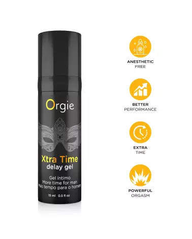 Image du Gel Orgie Xtra Time Delay 15ml, stimulant masculin pour endurance prolongée-2