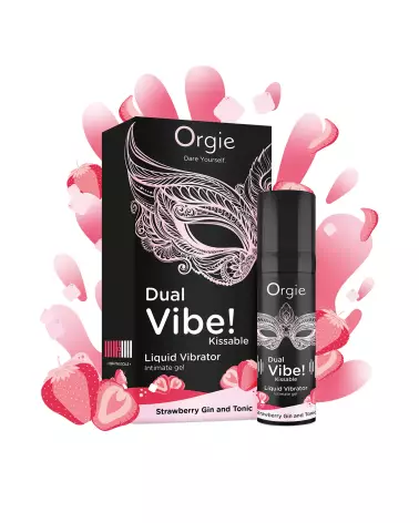 Image du produit ORGIE DUAL VIBE STRAWBERRY 15ML, stimulant pour femme avec arôme de fraise-1
