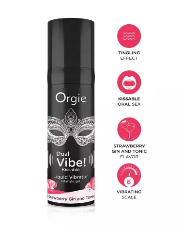Image du produit ORGIE DUAL VIBE STRAWBERRY 15ML, stimulant pour femme avec arôme de fraise-2