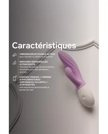 Image du LELO INA Twist Soft Pink, vibromasseur rabbit de luxe pour stimulation double-5