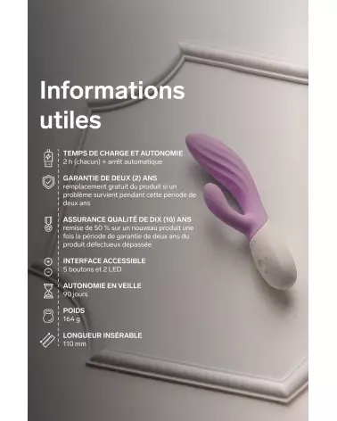 Image du LELO INA Twist Soft Pink, vibromasseur rabbit de luxe pour stimulation double-7