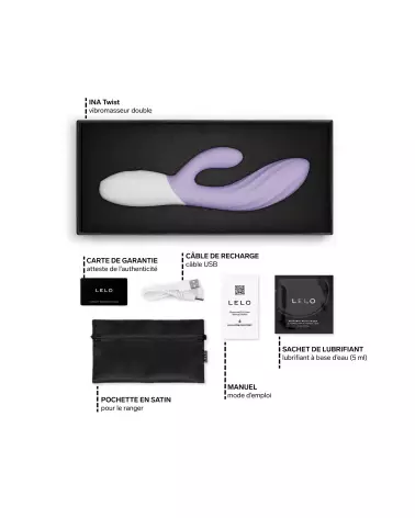 Image du LELO INA Twist Soft Lavender, vibromasseur Rabbit élégant et ergonomique-4