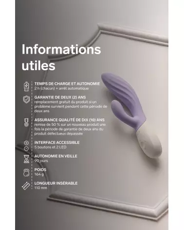 Image du LELO INA Twist Soft Lavender, vibromasseur Rabbit élégant et ergonomique-7