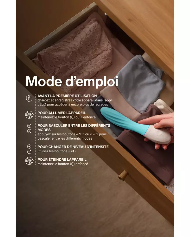 Image du vibromasseur LELO MONA TWIST AQUA, design élégant et ergonomique pour plaisir intense-7