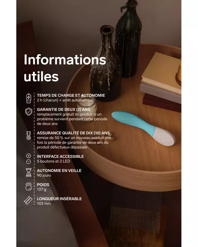 Image du vibromasseur LELO MONA TWIST AQUA, design élégant et ergonomique pour plaisir intense-8