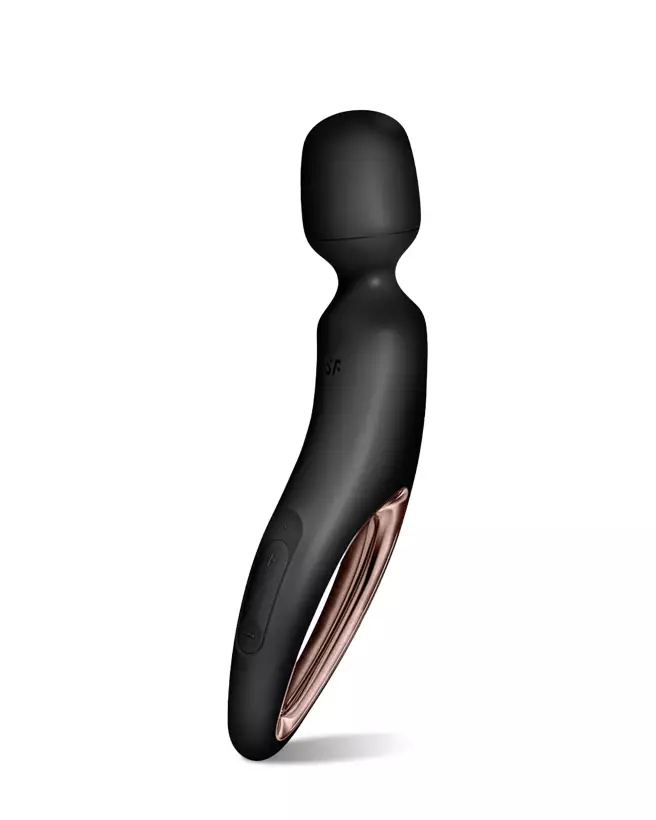 Image du Satisfyer Wand-Erland Noir, masseur ergonomique et élégant pour relaxation et plaisir intensifs-1