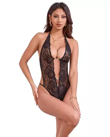 Body ouvert noir Paris Hollywood en lingerie érotique taille unique-1