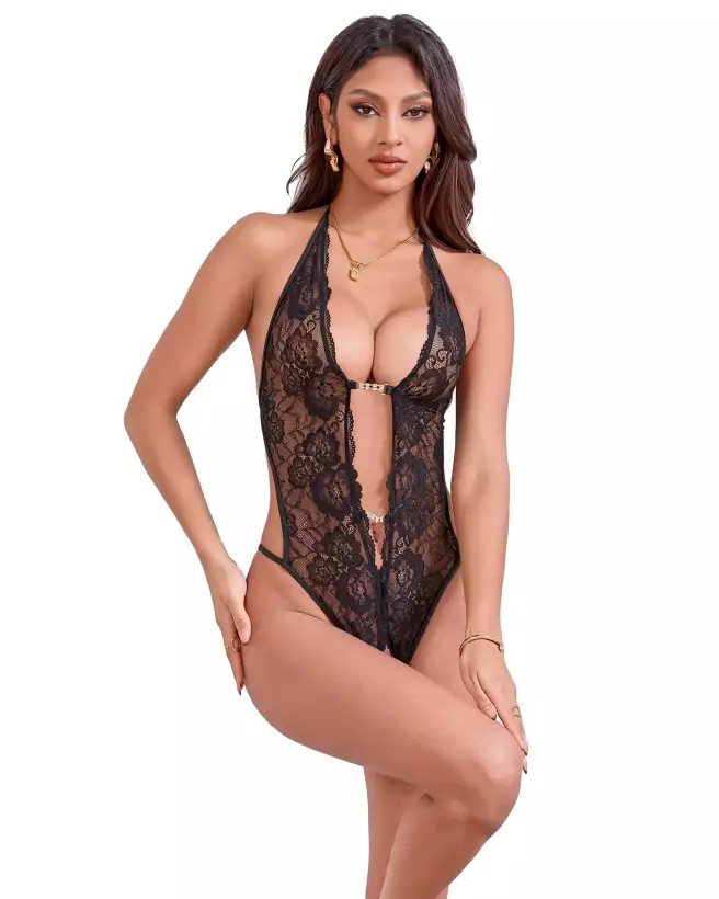 Body ouvert noir Paris Hollywood taille XL/XXL, lingerie sexy et confortable-1