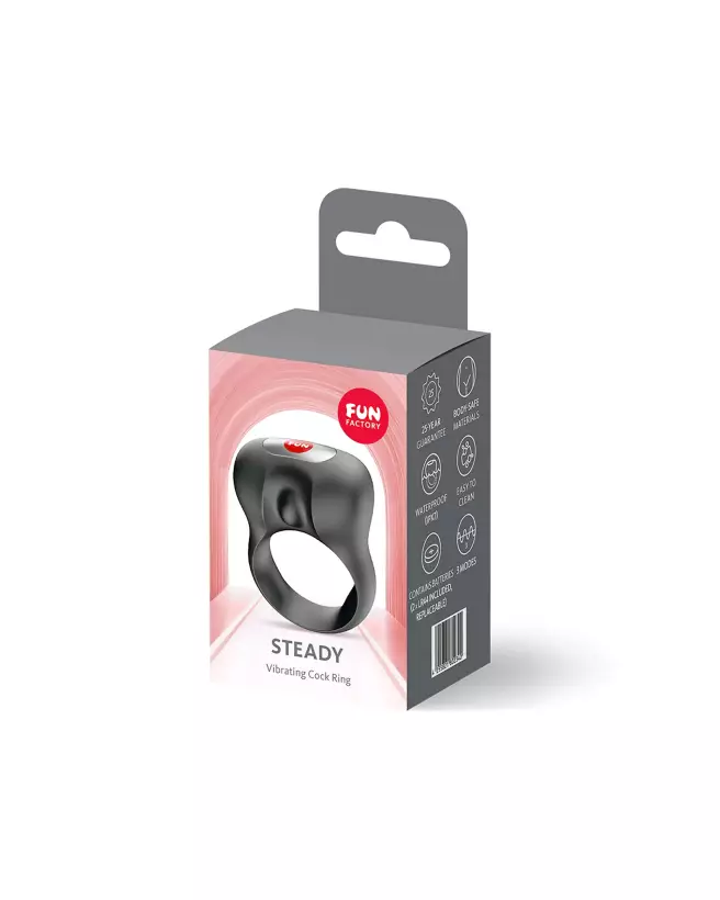 Image du FUN FACTORY STEADY NOIR, cockring haute qualité pour endurance et confort-2