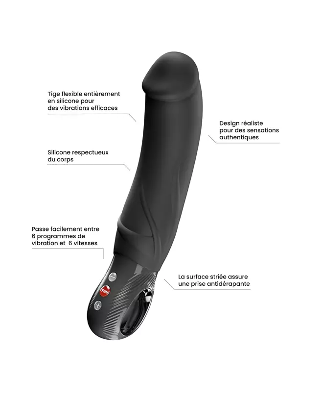 Photo du vibromasseur FUN FACTORY BIG BOSS Noir, puissant et ergonomique-2