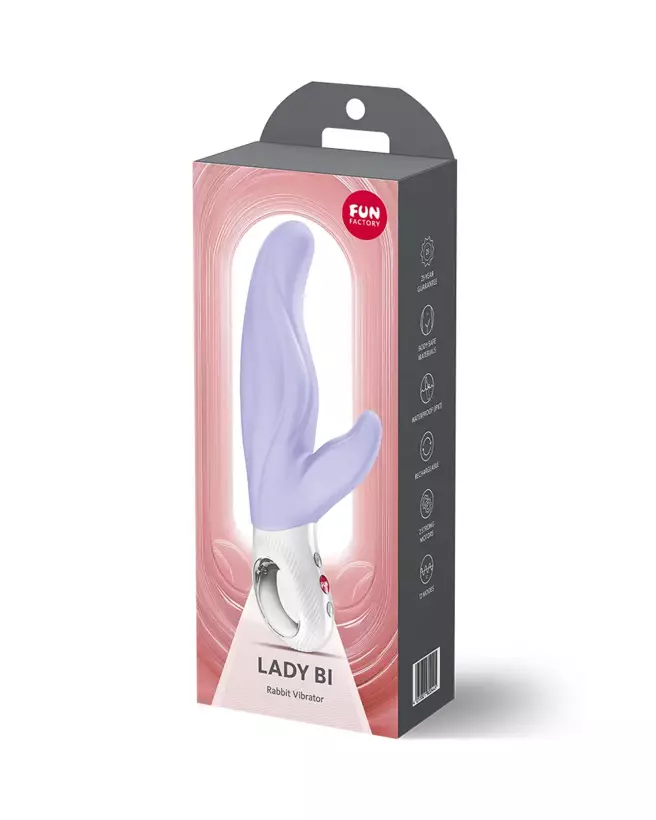 Image du vibromasseur FUN FACTORY LADY BI Purple, stimulation double, waterproof et ergonomique-2