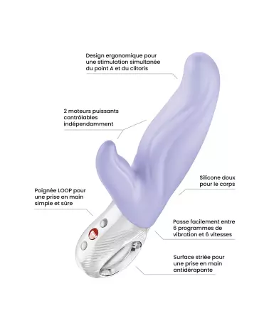 Image du vibromasseur FUN FACTORY LADY BI Purple, stimulation double, waterproof et ergonomique-3